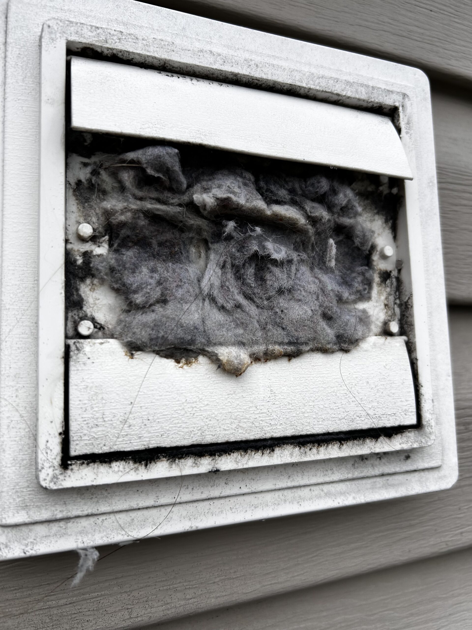 Completely Blocked Dryer Vent.